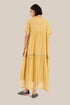 Embroidered short sleeves long dress